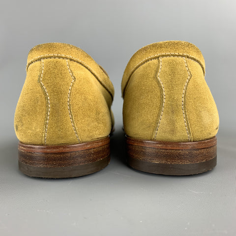 BARRETT Size 11 Yellow Suede Horsebit Loafers