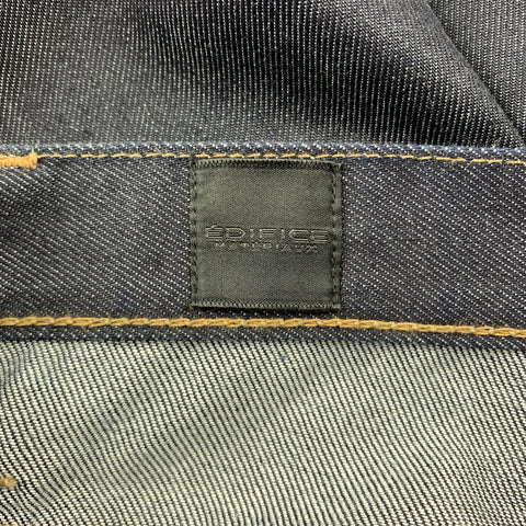 EDIFICE Taille 34 Indigo Contrast Stitch Denim Zip Fly Jeans