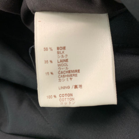 LOUIS VUITTON Taille 40 Manteau réversible en mélange de soie unie noir olive