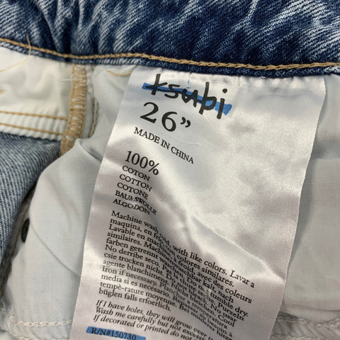 KSUBI Size 26 Blue Cotton Distressed The Brooklyn Authentik Trashed Jeans