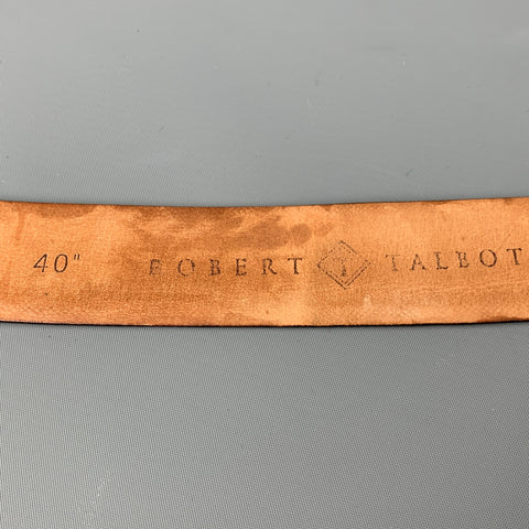 ROBERT TALBOTT Size 40 Brown Embossed Leather Belt