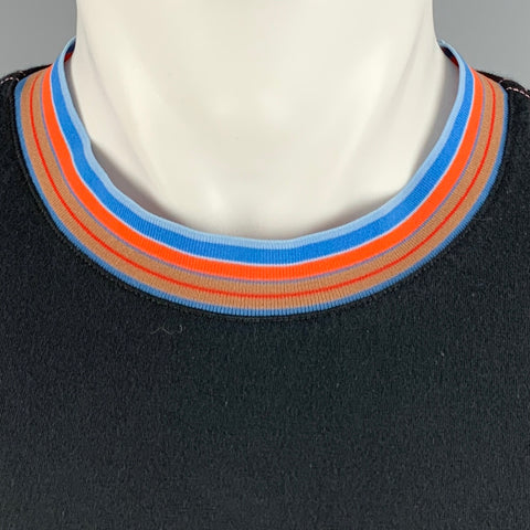 MARNI Size M Black Orange Contrast Trim Cotton Short Sleeve T-shirt