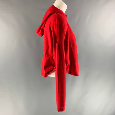 SARAH PACINI Top casual con capucha sólido de viscosa y poliéster rojo de talla única