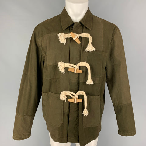 J.W.ANDERSON Size 40 Olive Cotton Toggle Closure Jacket
