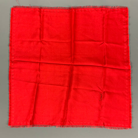 YSL Red Gold Heart Pocket Square