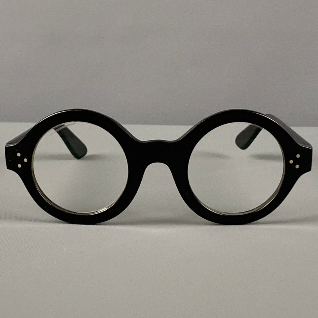 SELIMA Black Acetate Round Hubert Eyeglasses