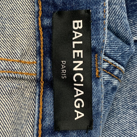 BALENCIAGA Size 31 Blue Wash Denim Button Fly Jeans