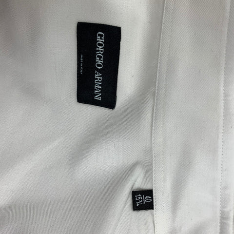 GIORGIO ARMANI Size M White Cotton Button Up Long Sleeve Shirt