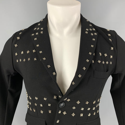 JOHN RICHMOND Talla XS Chaqueta negra de mezcla de viscosa con tachuelas