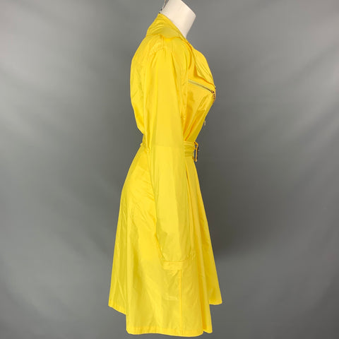 RALPH LAUREN Black Label Size 6 Yellow Nylon Belted Trench Coat