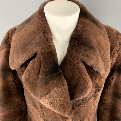 NEIMAN MARCUS ZUKISize L Brown Muskrat Fur Vintage Coat