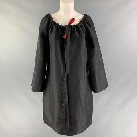 HEIDI WEISEL Abrigo reversible de poliéster negro rojo talla L