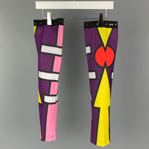 WALTER VAN BEIRENDONCK SS20 Size M Blue Pink Graphic Nylon Jersey Bike Top