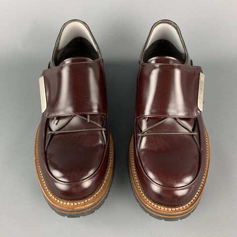 PORTS 1961 Size 8 Burgundy Leather Tab Closure Lace Up Shoes