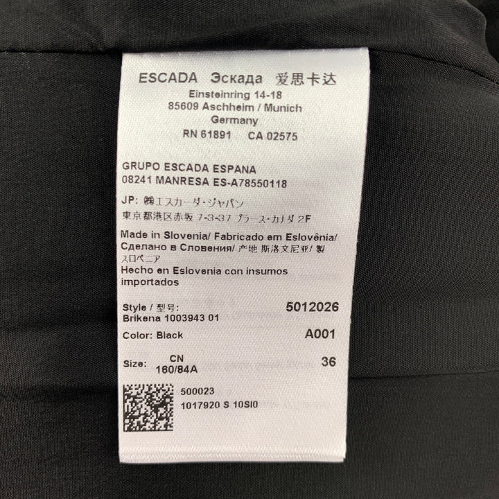 ESCADA Size 6 Black Viscose Blend Embroidered Cut Out Jacket Blazer