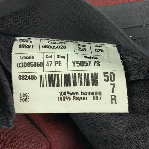 GIVENCHY Talla 40 Regular Traje de solapa de muesca de terciopelo burdeos