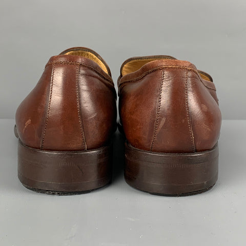 NORDSTROM Size 9 Brown Leather Penny Strap Duncan Loafers