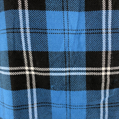 WENCHES AT WORK CREATION Size 34 Blue & Black Plaid Acrylic Kilt