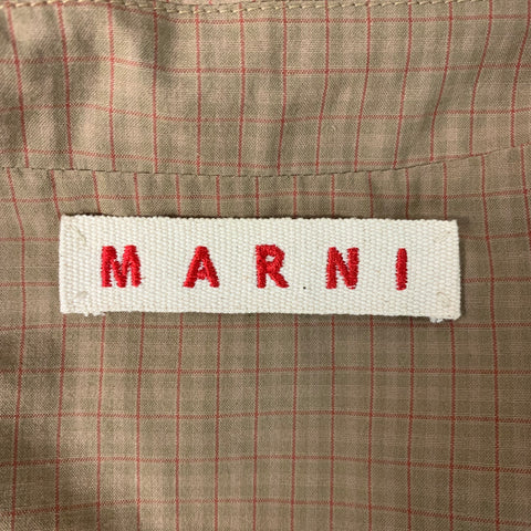 MARNI Size 4 Tan & Red Cotton Plaid Cropped Jacket