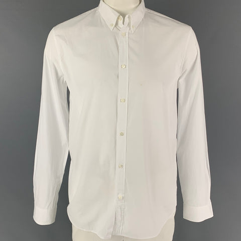 MARC JACOBS Size XL White Cotton Button Down Long Sleeve Shirt
