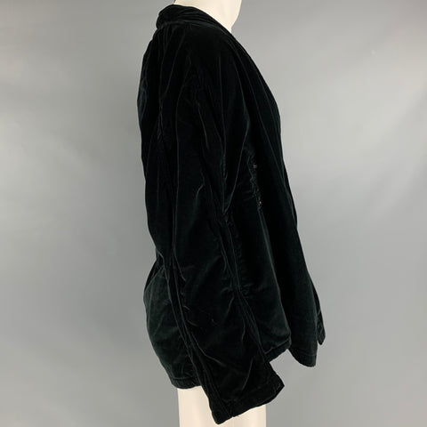 NEEDLES Chaqueta cruzada de rayón de algodón fruncida negra talla M