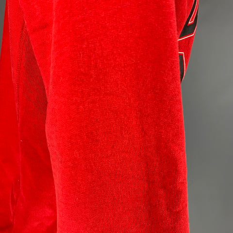 SUPREME Size M Red Black Cotton Hoodie Sweatshirt
