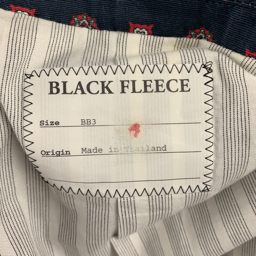 BLACK FLEECE Chest Size 42 Navy Print Cotton / Viscose Notch Lapel Sport Coat