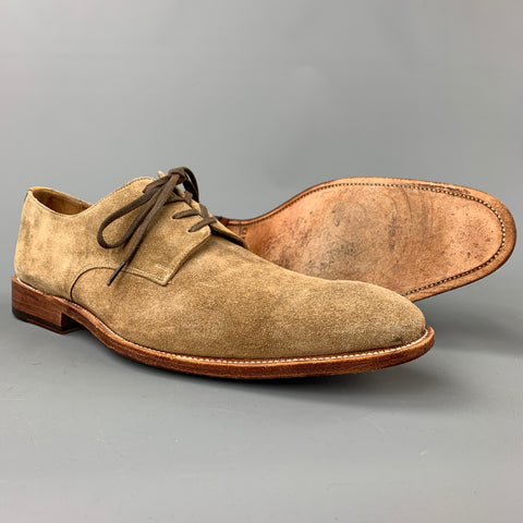 GRENSON Size 9 Tan Suede Lace Up Dress Shoes