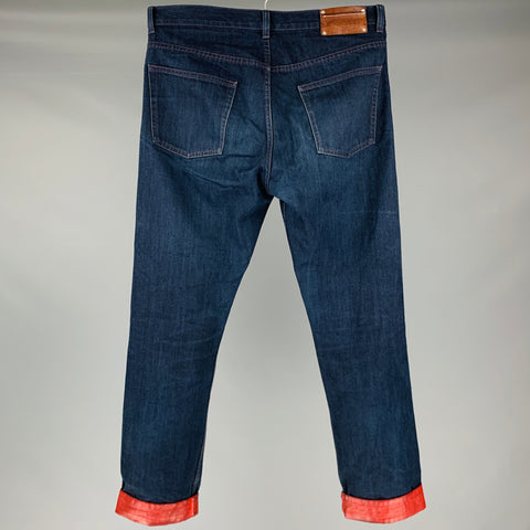 DRIES VAN NOTEN Size 30 Navy Cotton 5 Pocket Jeans