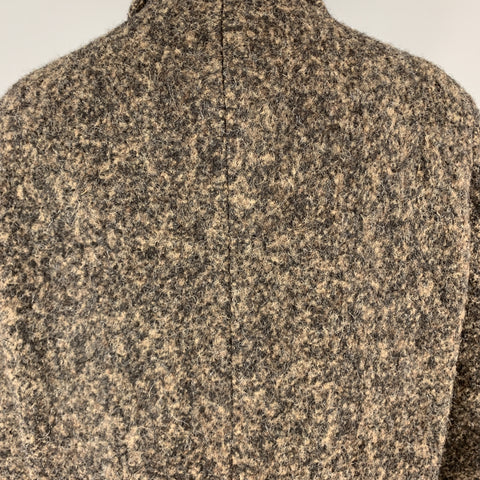 LUCIANO BARBERA Size 10 Brown & Black Marbled Alpaca Blend Coat
