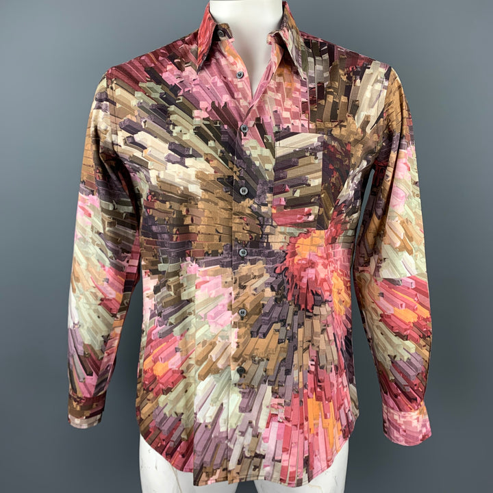 PAUL SMITH Camisa de manga larga con botones de algodón con estampado multicolor talla M