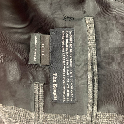 THE KOOPLES Size 40 Dark Gray Glenplaid Wool Peak Lapel Sport Coat