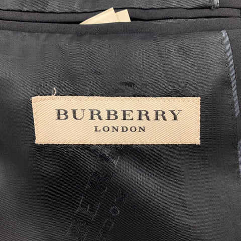 BURBERRY LONDON Size 40 Black Virgin Wool Single Breasted Suit