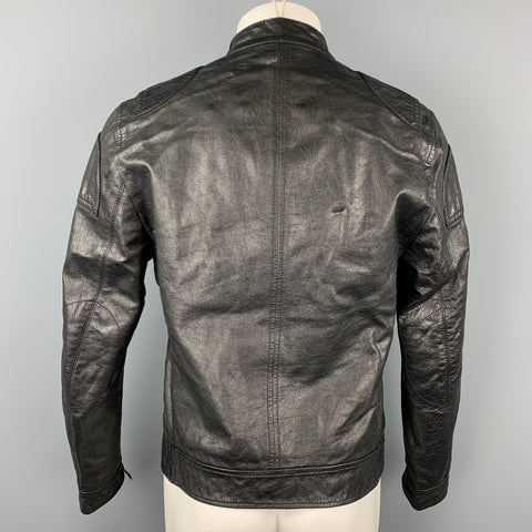 DOLCE & GABBANA Size 40 Black Leather Motorcycle Jacket