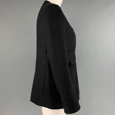 CARVEN Taille L Veste croisée en laine noire