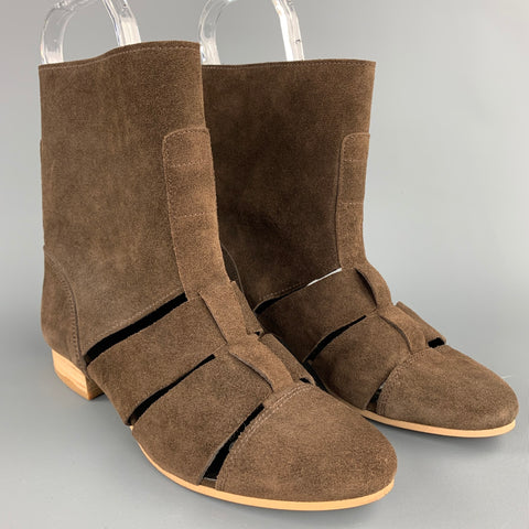 MADRAS Talla 7 Botines desierto de ante con corte marrón
