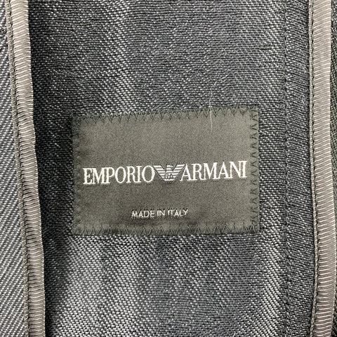 EMPORIO ARMANI Size 38 Charcoal Ombre Polyester Blend Asymmetrical Suit