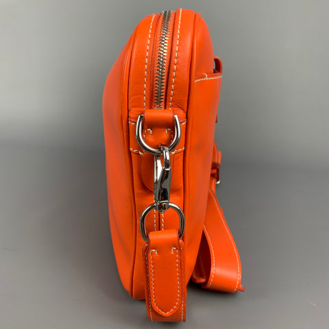 RALPH LAUREN Orange Leather Shoulder Rectangle Bag