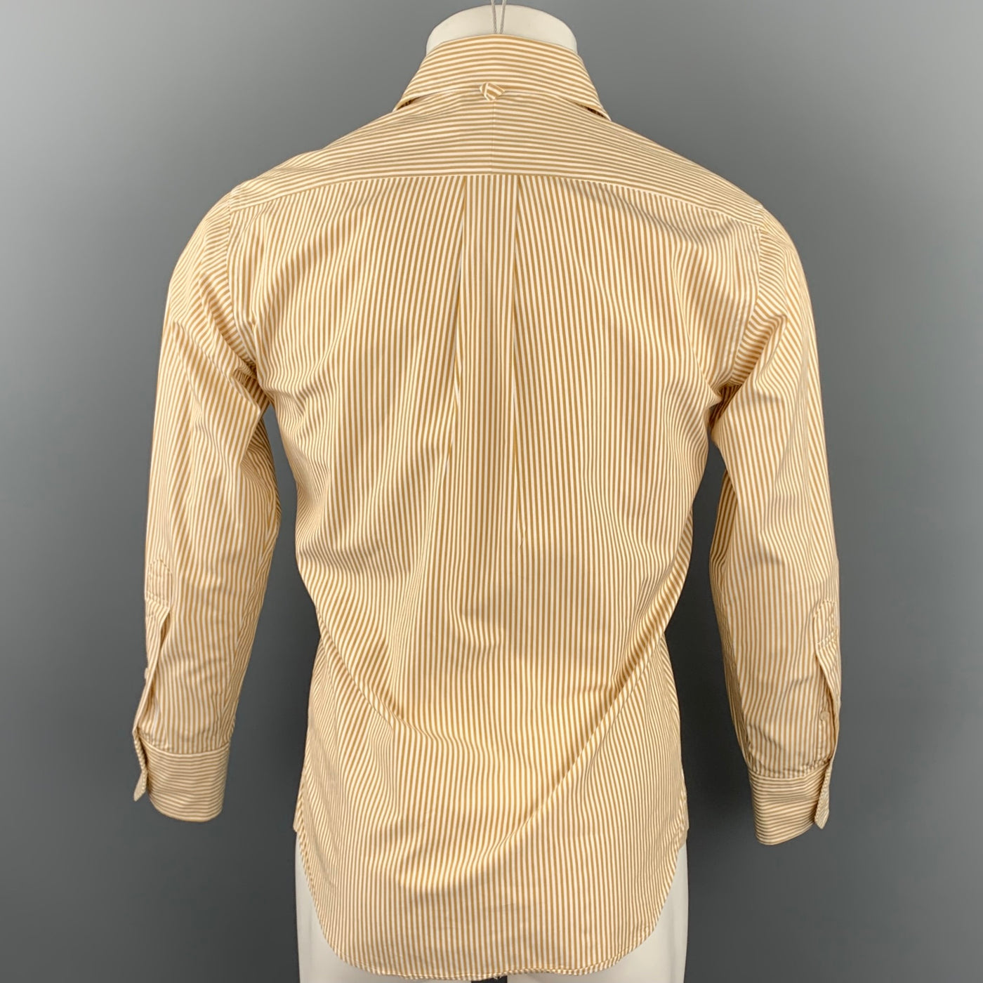 BLACK FLEECE Size XS Gold Stripe Cotton Button Fly Long Sleeve Shirt