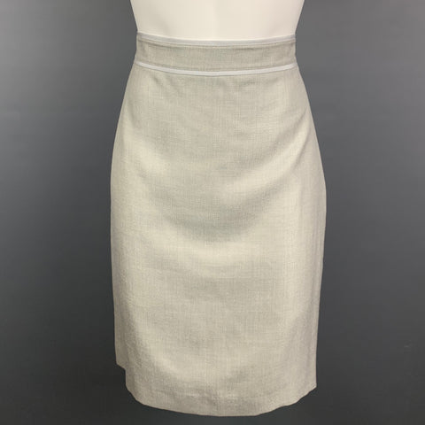 BROOKS BROTHERS Taille 6 Jupe crayon en mélange de laine gris clair