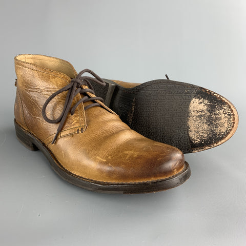 FRYE Size 10.5 Tan Antique Leather Lace Up Boots