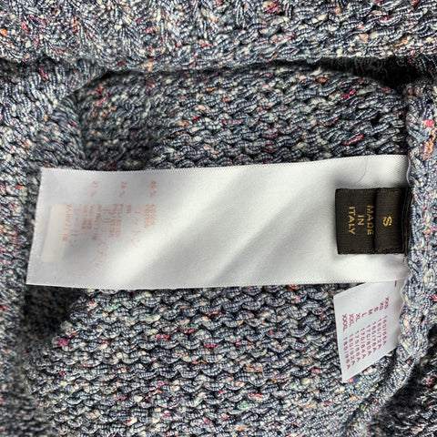 LOUIS VUITTON Size S Light Gray Melange Cotton / Polyamide Raglan Sweater