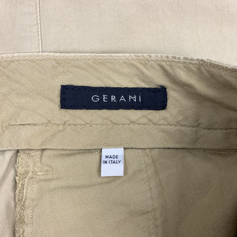 GERANI Size 30 Khaki Cotton Zip Fly Shorts
