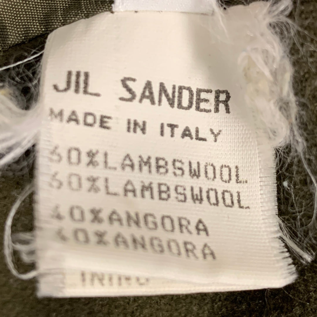 JIL SANDER Talla 38 Abrigo de angora de lana de cordero verde