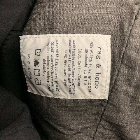 RAG & BONE Size 32 Black Cotton Slim Straight Button Fly Jeans