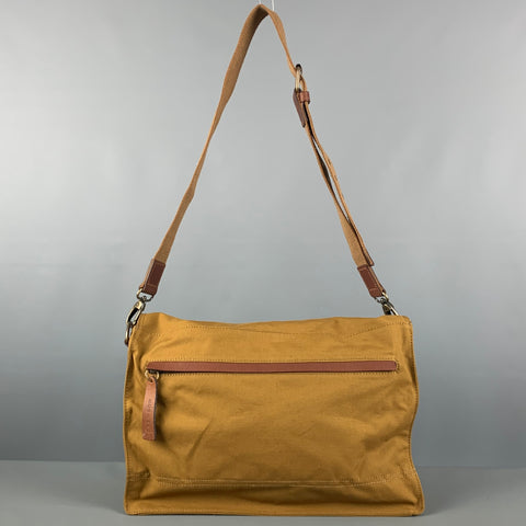 GRENSON Khaki Brown Canvas Leather Messenger Bags
