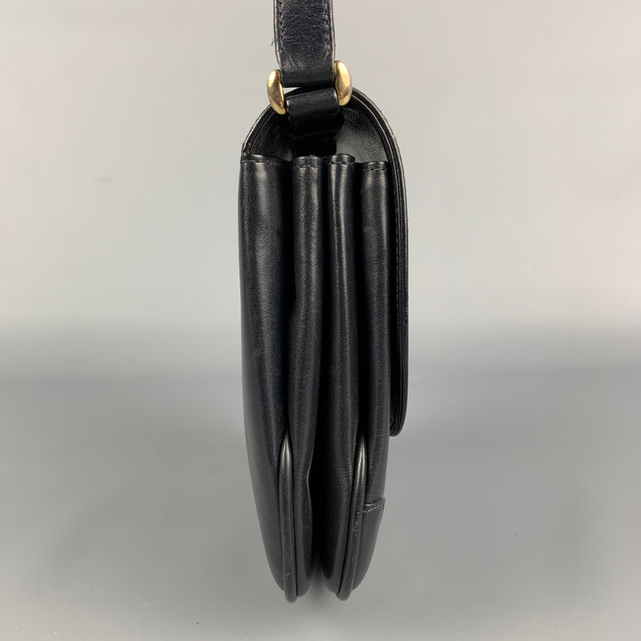 Vintage GUCCI Black Leather Shoulder Handbag