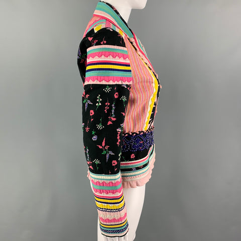 CHRISTIAN LACROIX Size 4 Multi-Color Cotton Beaded Jacket