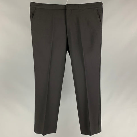 PAUL SMITH Size 36 Black Wool / Mohair Tuxedo Dress Pants