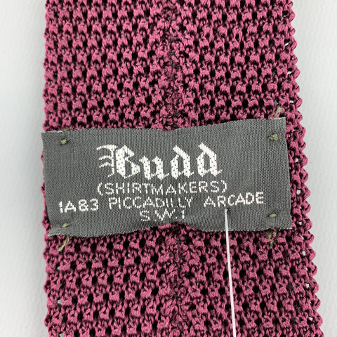 Cravate en tricot texturé en soie framboise BUDD
